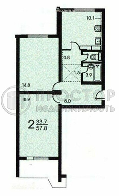 Продам двухкомнатную (2-комн.) квартиру, Борисовские Пруды ул, 38, Москва г