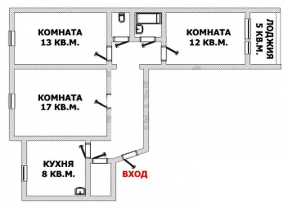 Продам трехкомнатную (3-комн.) квартиру, Южный Бульвар ул, 15а, Челябинск г