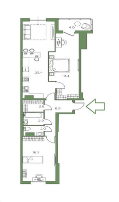 Продам двухкомнатную (2-комн.) квартиру, Парфёновская ул, 6к1, Санкт-Петербург г