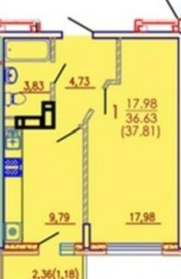 Продам однокомнатную (1-комн.) квартиру, им. Петра Метальникова ул, 3/1к1, Краснодар г