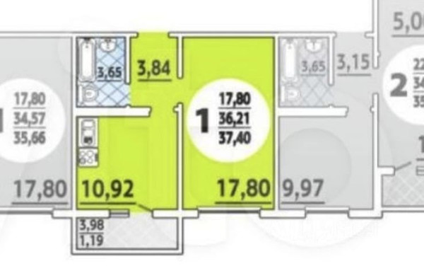 Продам однокомнатную (1-комн.) квартиру, Адмирала Пустошкина ул, 22к3, Анапа г