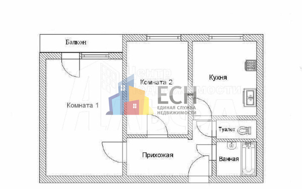 Продам двухкомнатную (2-комн.) квартиру, Марата ул, д.26, Тула г