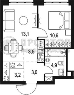 Продам двухкомнатную (2-комн.) квартиру (долевое), Южнопортовая ул, 28Ас15, Москва г