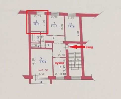 Продам комнату в 4-комн. квартире, Спартаковская ул, 9, Пенза г