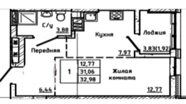 Продам однокомнатную (1-комн.) квартиру, Привокзальная ул, 3/1, Ростов-на-Дону г