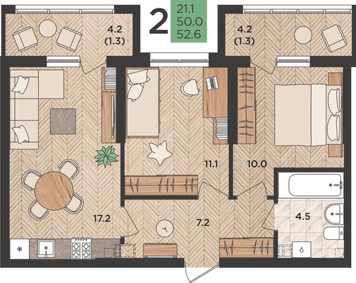 Продам двухкомнатную (2-комн.) квартиру, Ф.Я. Бурсака ул, 82, Цемдолина с