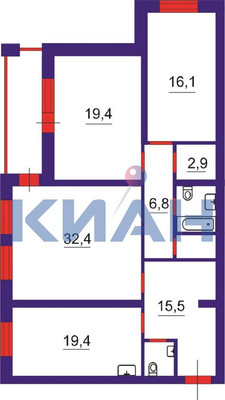 Продам трехкомнатную (3-комн.) квартиру, Курчатова ул, 1ка, Красноярск г