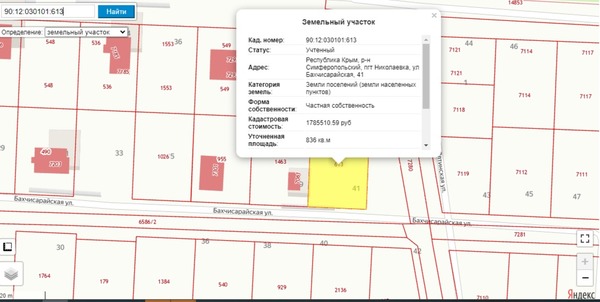 Продам участок 8,36 соток, Бахчисарайская ул, 41, Николаевка пгт, 0 км от города