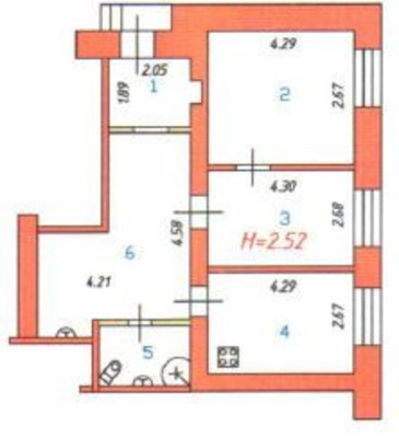 Продам трехкомнатную (3-комн.) квартиру, 1-й Рабфаковский пер, 3, Иваново г