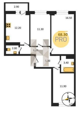 Продам трехкомнатную (3-комн.) квартиру, им. Мурата Ахеджака ул, 12к2, Краснодар г