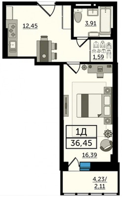 Продам однокомнатную (1-комн.) квартиру, Ворошиловский пр-кт, 82/4к2, Ростов-на-Дону г