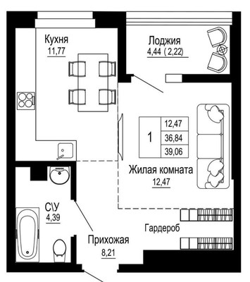 Продам однокомнатную (1-комн.) квартиру, Привокзальная ул, 3б, Ростов-на-Дону г