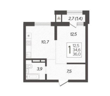 Продам однокомнатную (1-комн.) квартиру, Питерская ул, 40к5, Краснодар г