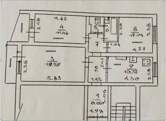 Продам трехкомнатную (3-комн.) квартиру, Красных Партизан ул, 4/3, Краснодар г