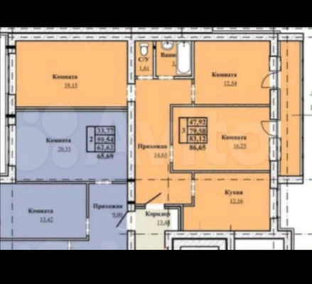 Продам трехкомнатную (3-комн.) квартиру, Кузнецова ул, 97а, Иваново г
