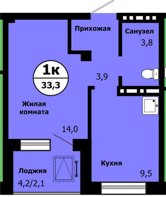 Продам однокомнатную (1-комн.) квартиру, Лесников ул, 51, Красноярск г
