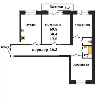 Продам трехкомнатную (3-комн.) квартиру, Пушанина ул, 2, Пенза г