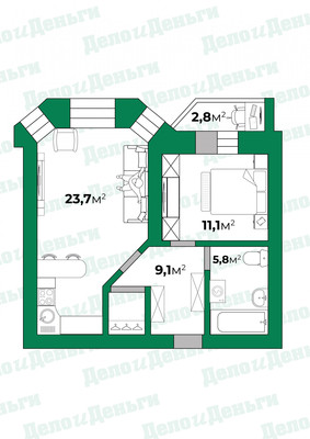 Продам двухкомнатную (2-комн.) квартиру, Студенческий проезд, 19/2, Киров г