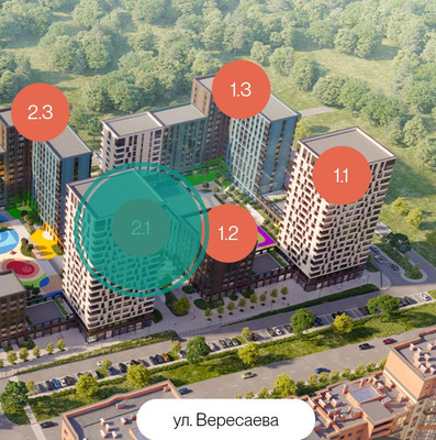 Продам двухкомнатную (2-комн.) квартиру, Вересаева ул, 92а, Ростов-на-Дону г