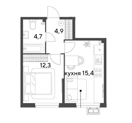Продам двухкомнатную (2-комн.) квартиру, им. Героя Пешкова ул, 14к5, Краснодар г