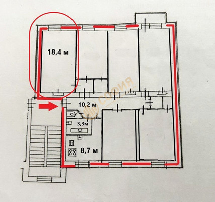 Продам комнату в 5-комн. квартире, Пархоменко пр-кт, 10, Санкт-Петербург г