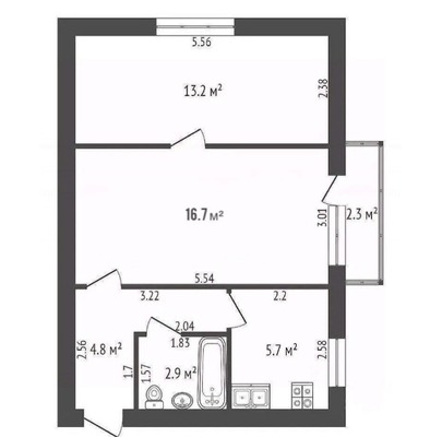 Продам двухкомнатную (2-комн.) квартиру, Соколова пр-кт, 6жкВ, Ростов-на-Дону г