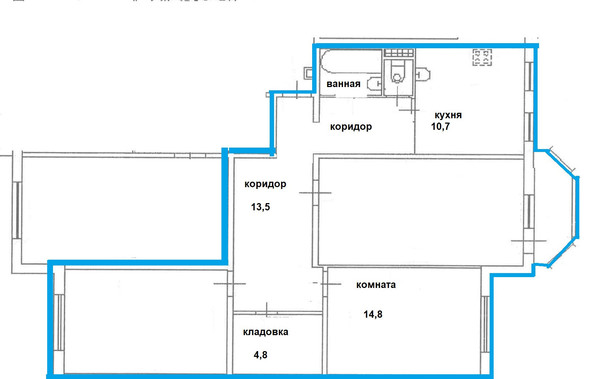 Продам комнату в 3-комн. квартире, Маршала Казакова ул, 68к1, Санкт-Петербург г