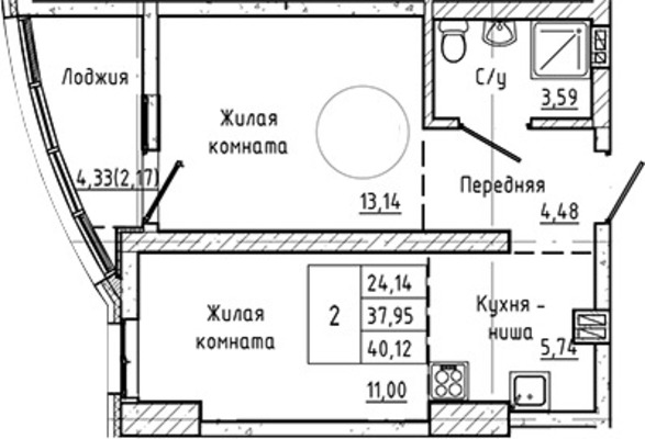 Продам двухкомнатную (2-комн.) квартиру, Привокзальная ул, 3/1, Ростов-на-Дону г