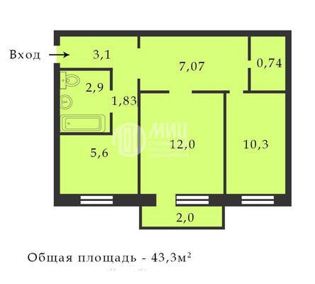 Продам двухкомнатную (2-комн.) квартиру, Грузинский Вал ул, 21, Москва г