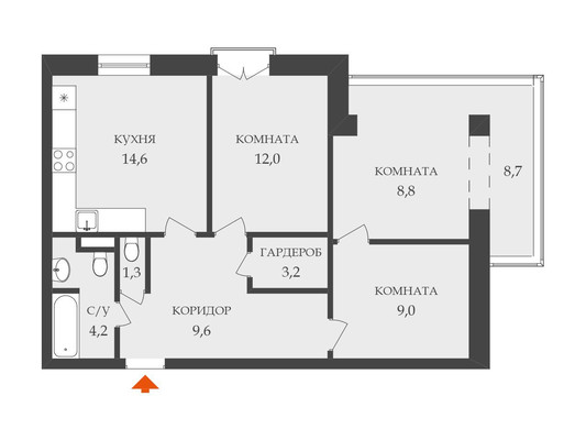 Продам трехкомнатную (3-комн.) квартиру, Тенистая ул, 10к1, Юкки д