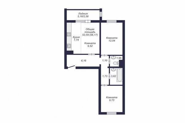 Продам трехкомнатную (3-комн.) квартиру (долевое), Краснопольский пр-кт, 24, Челябинск г