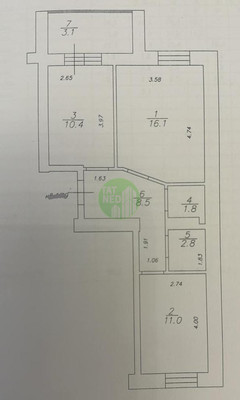 Продам двухкомнатную (2-комн.) квартиру, Портовая ул, 37к1, Казань г