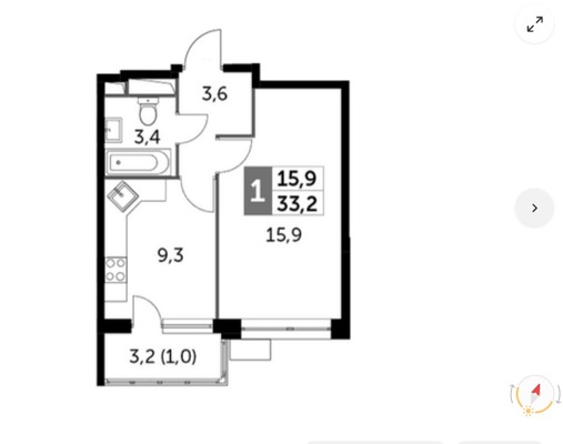 Продам однокомнатную (1-комн.) квартиру, Полковника Романова ул, 11, Нагорное п