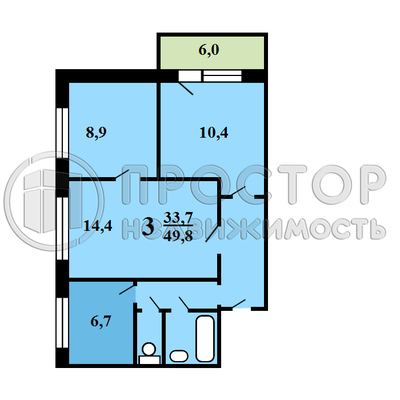 Продам трехкомнатную (3-комн.) квартиру, Тёплый Стан ул, 12к4, Москва г