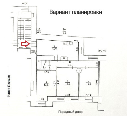 Продам трехкомнатную (3-комн.) квартиру, Пестеля ул, 13-15, Санкт-Петербург г