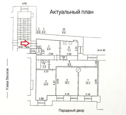 Продам трехкомнатную (3-комн.) квартиру, Пестеля ул, 13-15, Санкт-Петербург г