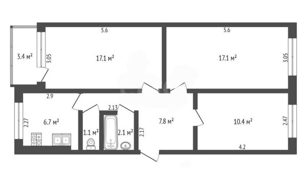 Продам трехкомнатную (3-комн.) квартиру, Новоселов ул, 3, Сыктывкар г