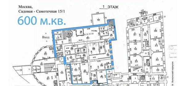 Сдам офисное помещение 600 м2, Садовая-Самотёчная ул, 15/1, Москва г