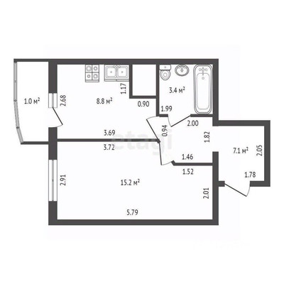 Продам однокомнатную (1-комн.) квартиру, Новгородский пр-кт, 8, Шушары п
