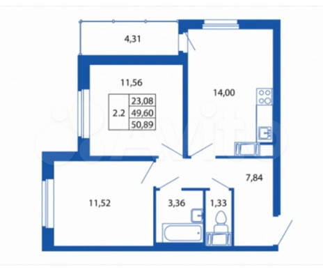 Продам двухкомнатную (2-комн.) квартиру, Столичная ул, 11к2, Кудрово г