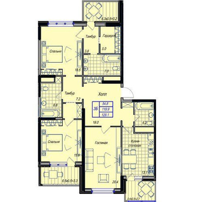 Продам трехкомнатную (3-комн.) квартиру, Дальняя ул, 8к1, Краснодар г