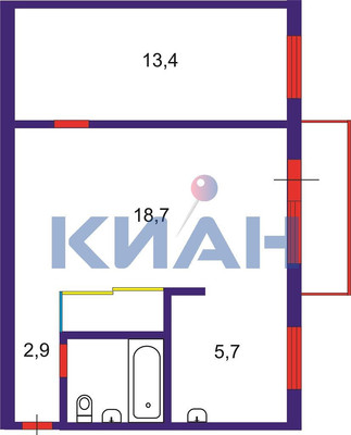 Продам двухкомнатную (2-комн.) квартиру, Ладо Кецховели ул, 97, Красноярск г