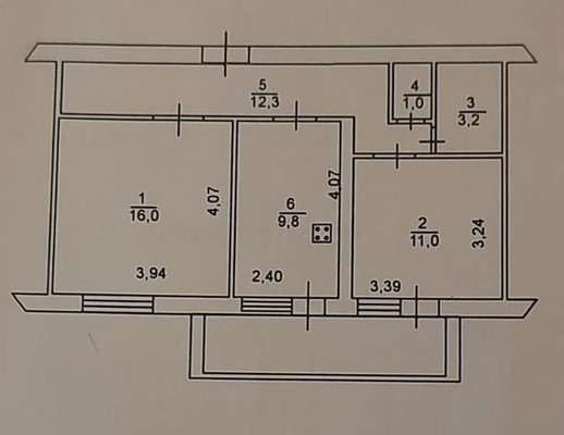 Продам двухкомнатную (2-комн.) квартиру, Северный массив мкр, 4, Батайск г