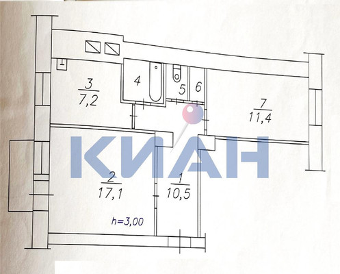 Продам двухкомнатную (2-комн.) квартиру, Мичурина ул, 53, Красноярск г