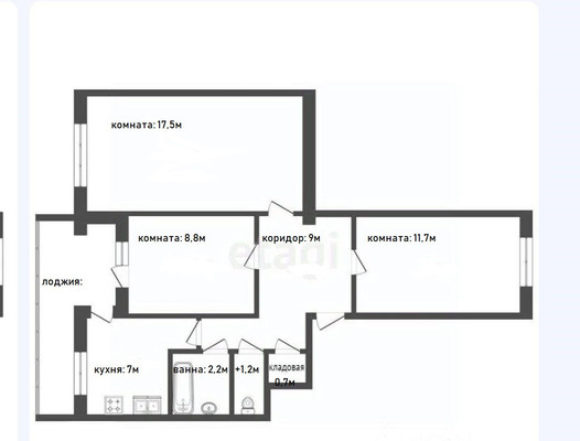 Продам трехкомнатную (3-комн.) квартиру, Калинина ул, 13, Красноперекопск г
