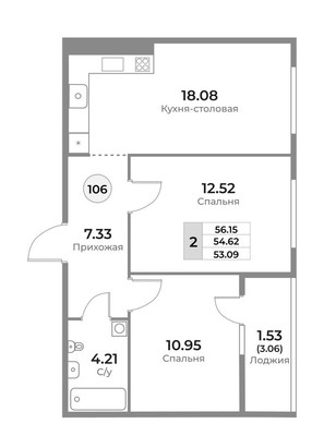 Продам двухкомнатную (2-комн.) квартиру (долевое), Пригородная ул, Калининград г