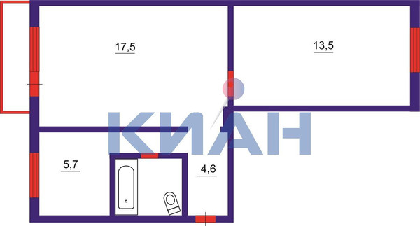 Продам двухкомнатную (2-комн.) квартиру, Парашютная ул, 12, Красноярск г