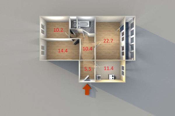 Продам трехкомнатную (3-комн.) квартиру, Колхозников ул, 83, Екатеринбург г