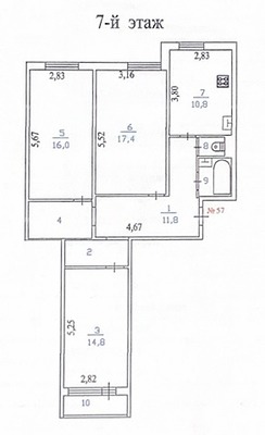 Продам трехкомнатную (3-комн.) квартиру, Школьная ул, 7, Бугры п