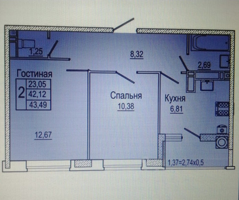 Продам двухкомнатную (2-комн.) квартиру, Городовикова ул, 36, Ростов-на-Дону г